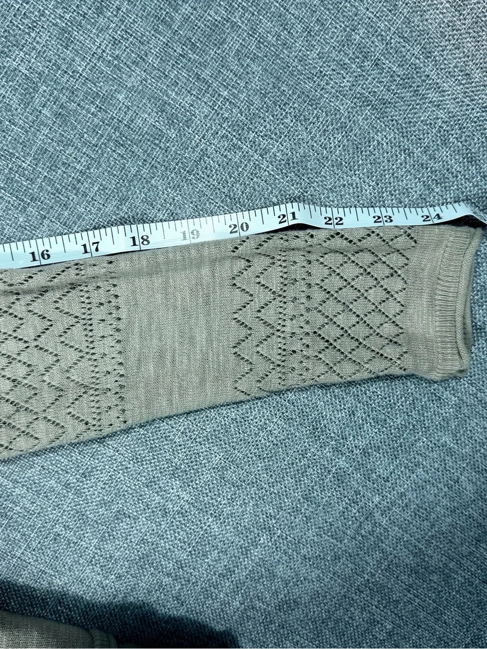 FRYE Sage Cream Pointelle V-Neck Button Cardigan